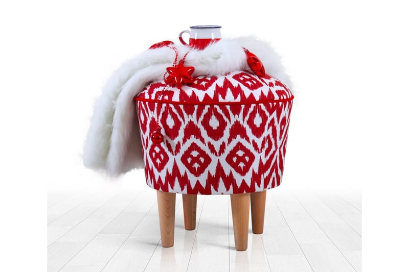 Charlottetown Sittepuff 42 cm - Rød - Møbler - Stoler & lenestoler - Krakk - Puff