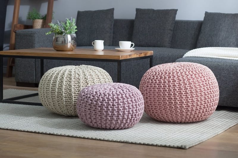 CONRAD II Puff 50 cm - Beige - Møbler - Stoler & lenestoler - Krakk - Puff