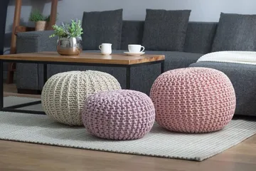 CONRAD II Puff 50 cm - Beige - Møbler - Stoler & lenestoler - Krakk - Puff
