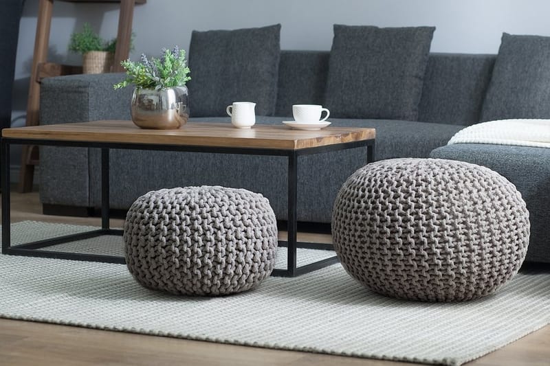 Conrad Puff 50 cm - Grå - Møbler - Stoler & lenestoler - Krakk - Puff