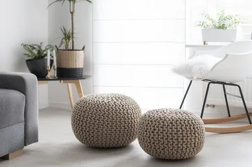Conrad Puff 40 cm - Beige - Møbler - Stoler & lenestoler - Krakk - Puff
