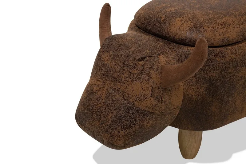 Cow Puff 60 cm - Brun - Møbler - Stoler & lenestoler - Krakk - Puff - Sittepuff med oppbevaring