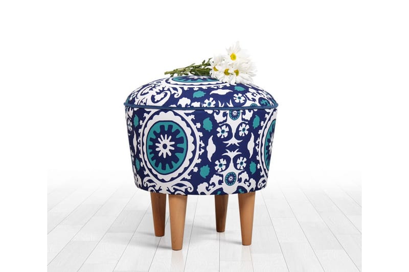 Debesis Sittepuff 42 cm - Blå/Hvit - Møbler - Stoler & lenestoler - Krakk - Puff