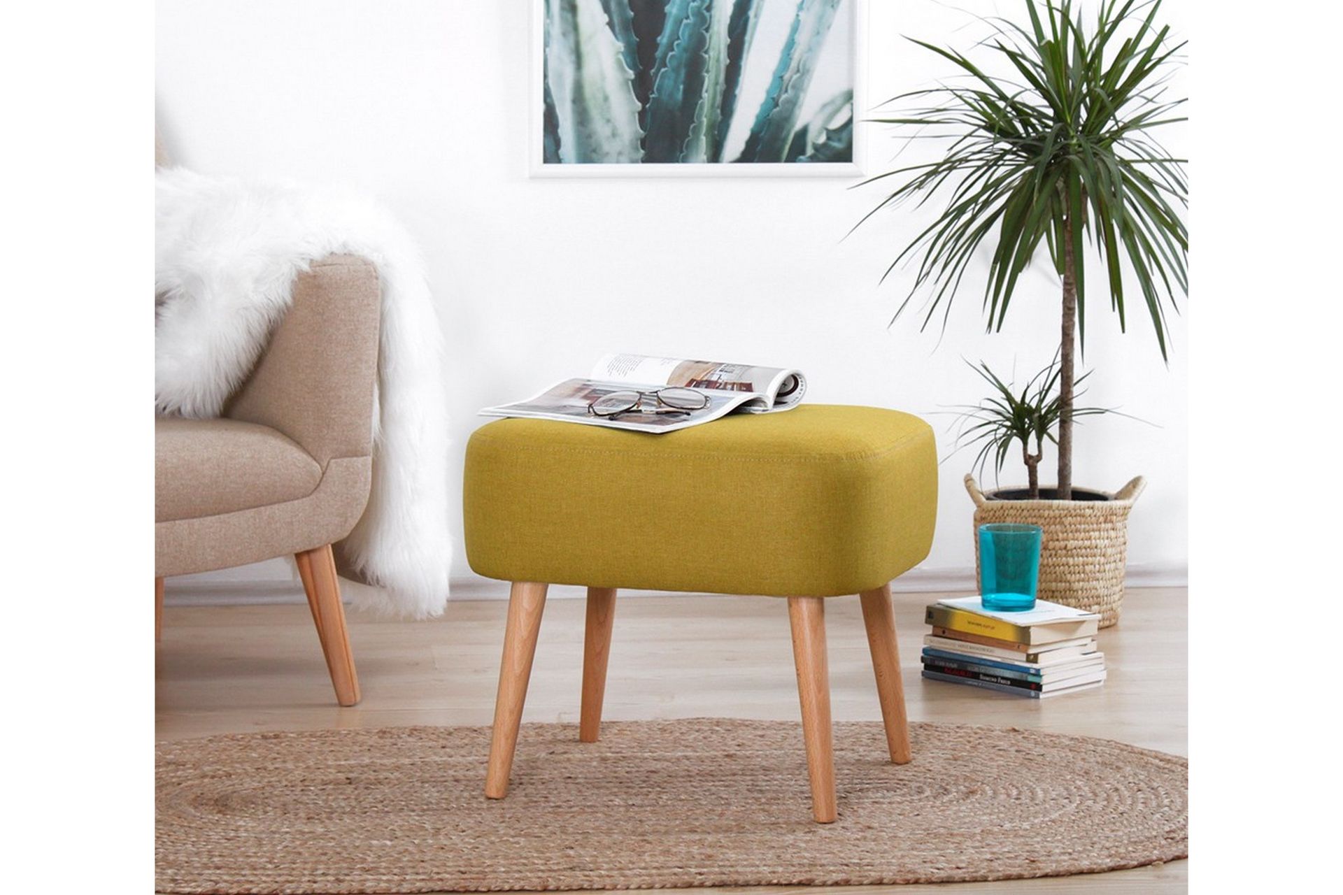 Demopolis Sittepuff 50 cm - Gul - Møbler - Stoler & lenestoler - Krakk - Puff
