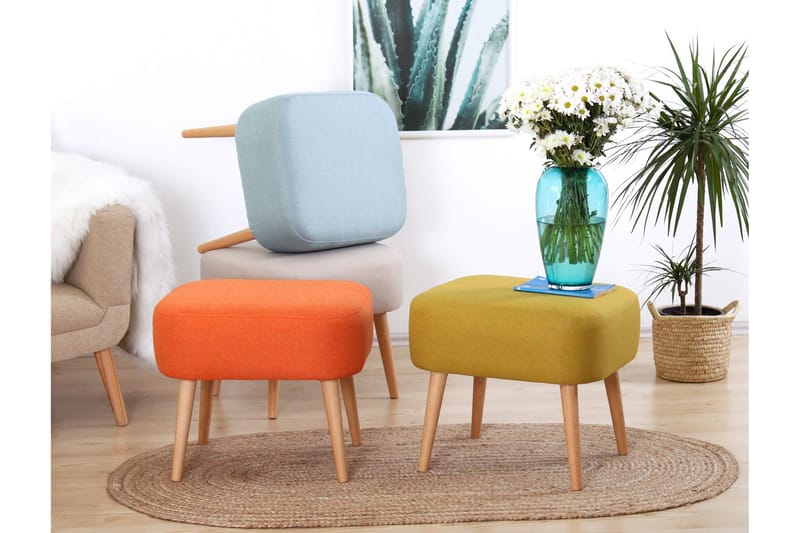Demopolis Sittepuff 50 cm - Oransje - Møbler - Stoler & lenestoler - Krakk - Puff