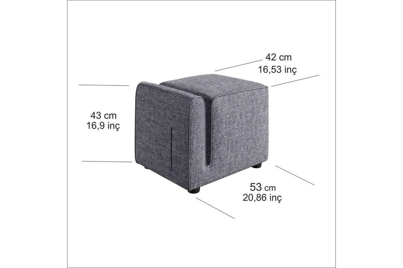 Puff Djarhint Grå - Grå - Møbler - Stoler & lenestoler - Krakk - Puff