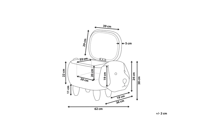 Doggy Sittepuff med Oppbevaring - Beige - Møbler - Stoler & lenestoler - Krakk - Puff - Sittepuff med oppbevaring