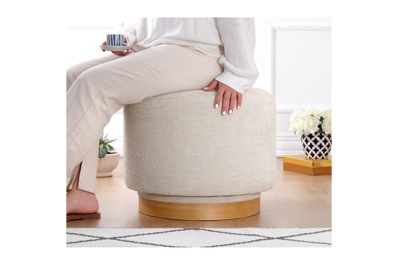 Puff Doroufield Krem - Krem - Møbler - Stoler & lenestoler - Krakk - Puff