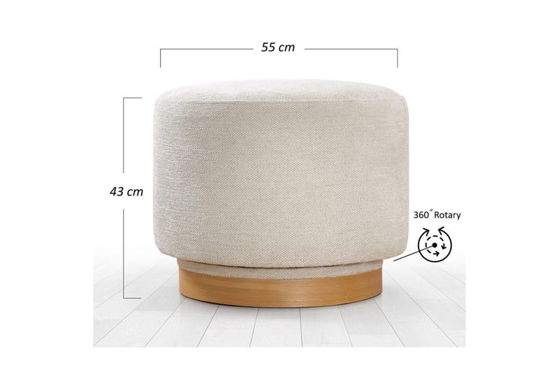 Puff Doroufield Krem - Krem - Møbler - Stoler & lenestoler - Krakk - Puff
