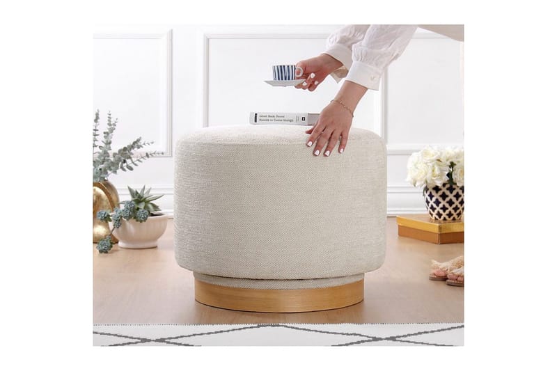 Puff Doroufield Krem - Krem - Møbler - Stoler & lenestoler - Krakk - Puff