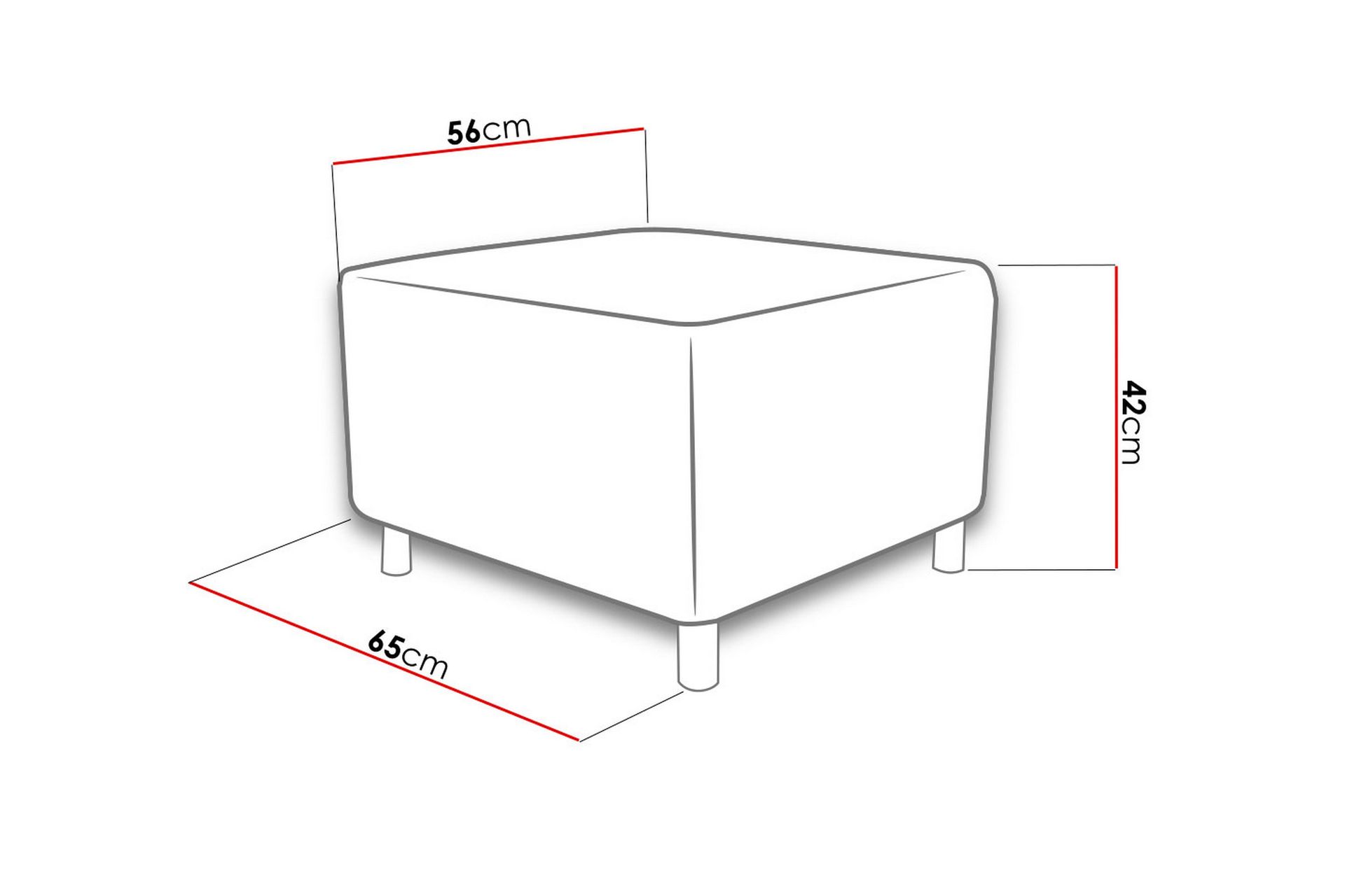 Dover Sittepuff 65x56x42 cm - Møbler - Stoler & lenestoler - Krakk - Puff