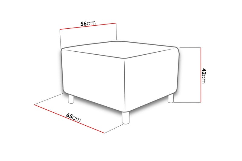 Dover Sittepuff 65x56x42 cm - Puff