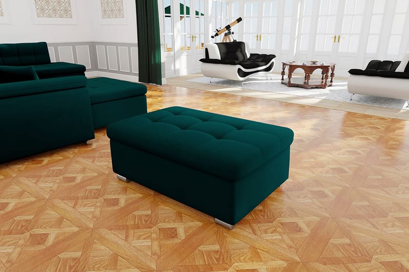 Dynir Puff - Grønn/Fløyel - Møbler - Stoler & lenestoler - Krakk - Puff