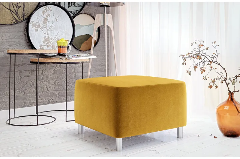 Eifion Sittepuff Gul - Møbler - Stoler & lenestoler - Krakk - Puff