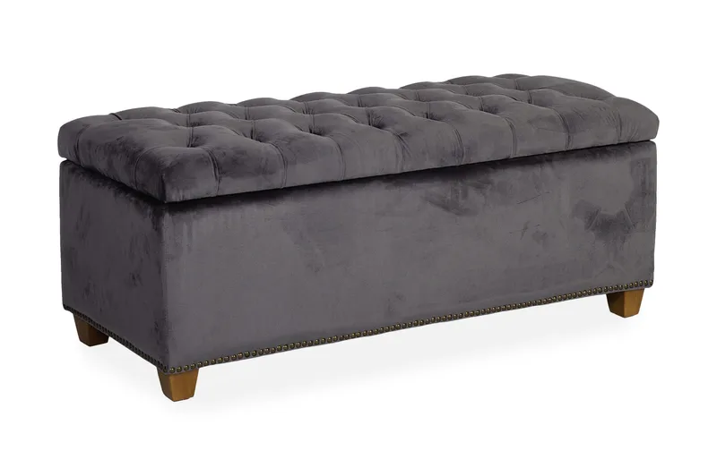 Fotskammel HOLMES VELVET med oppbevaring 112x46xH47, undefined