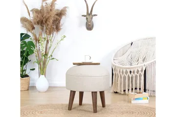 Fredericton Sittepuff 45 cm - Beige - Møbler - Stoler & lenestoler - Krakk - Puff