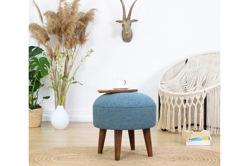 Fredericton Sittepuff 45 cm - Blå - Møbler - Stoler & lenestoler - Krakk - Puff