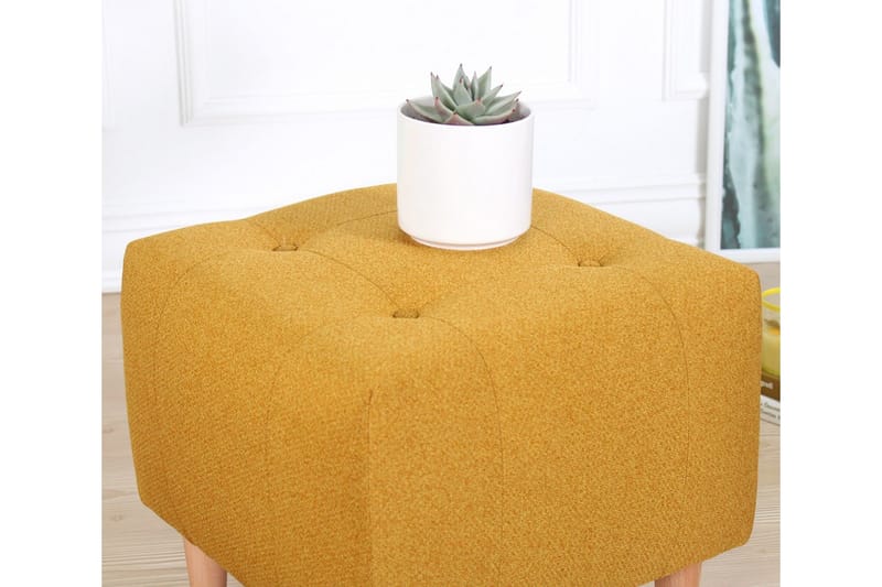 Grants Sittepuff 43 cm - Gul - Møbler - Stoler & lenestoler - Krakk - Puff