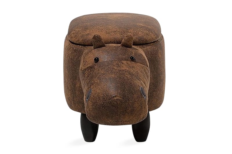 Hippo Puff 32 cm - Brun - Møbler - Stoler & lenestoler - Krakk - Puff - Sittepuff med oppbevaring