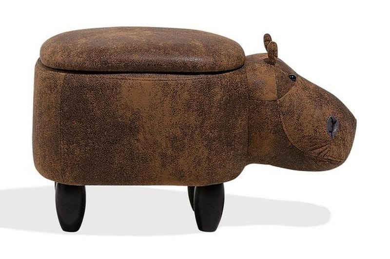 Hippo Puff 32 cm - Brun - Møbler - Stoler & lenestoler - Krakk - Puff - Sittepuff med oppbevaring