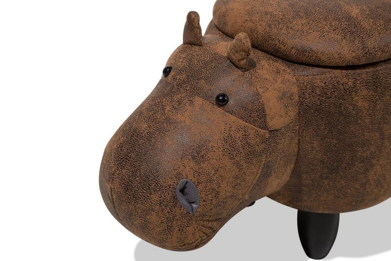 Hippo Puff 32 cm - Brun - Møbler - Stoler & lenestoler - Krakk - Puff - Sittepuff med oppbevaring