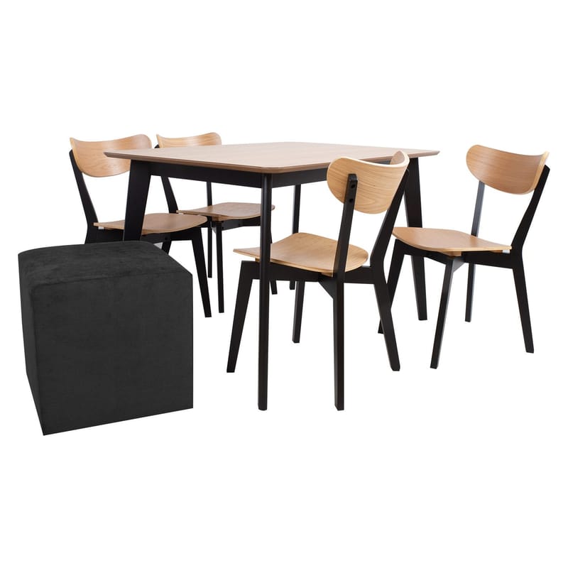 Puff HOME4YOU Lyn Svart - Svart - Møbler - Stoler & lenestoler - Krakk - Puff