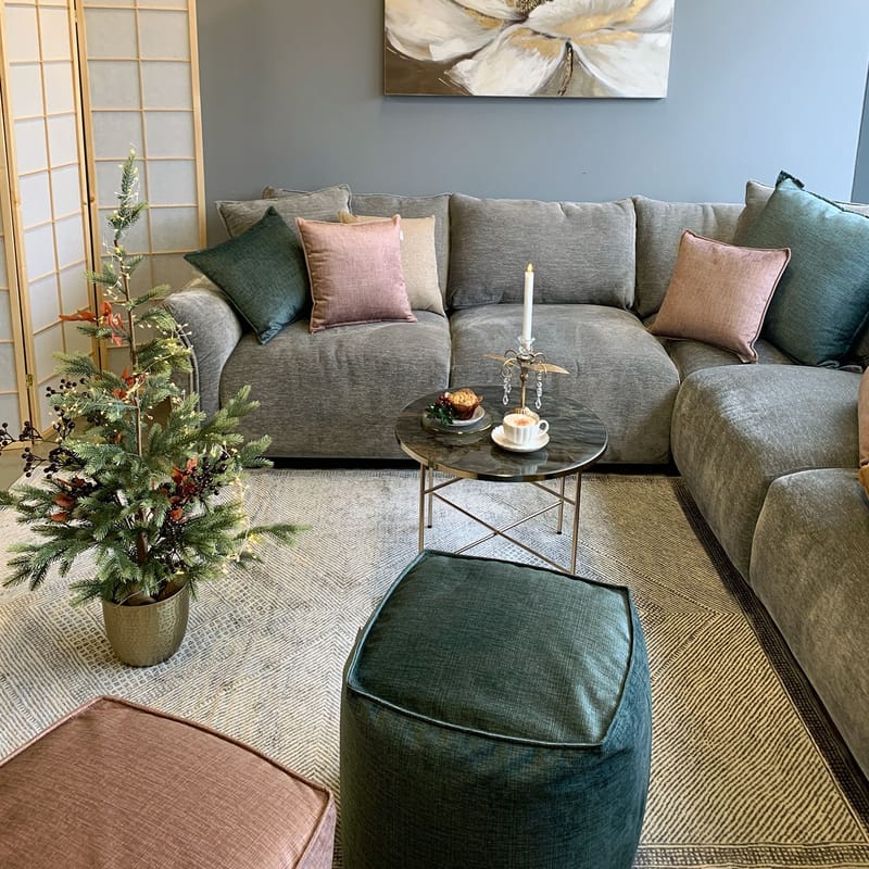 Puff HOME4YOU Voss 55x55x45 cm rosa - Rosa - Møbler - Stoler & lenestoler - Krakk - Puff