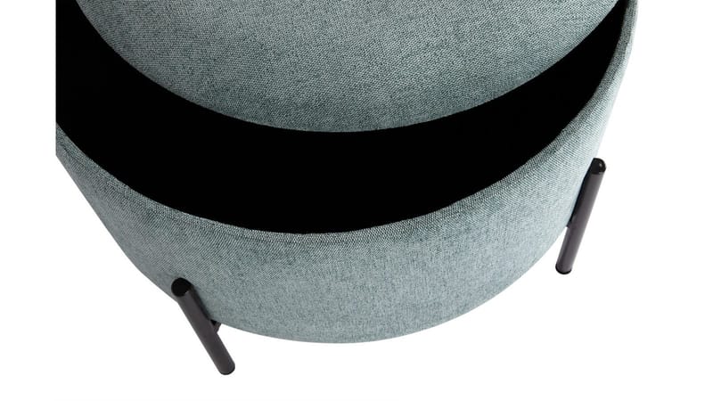 Karan puff med oppbevaring 55 cm rund - Blågrønn - Møbler - Stoler & lenestoler - Krakk - Puff - Sittepuff med oppbevaring