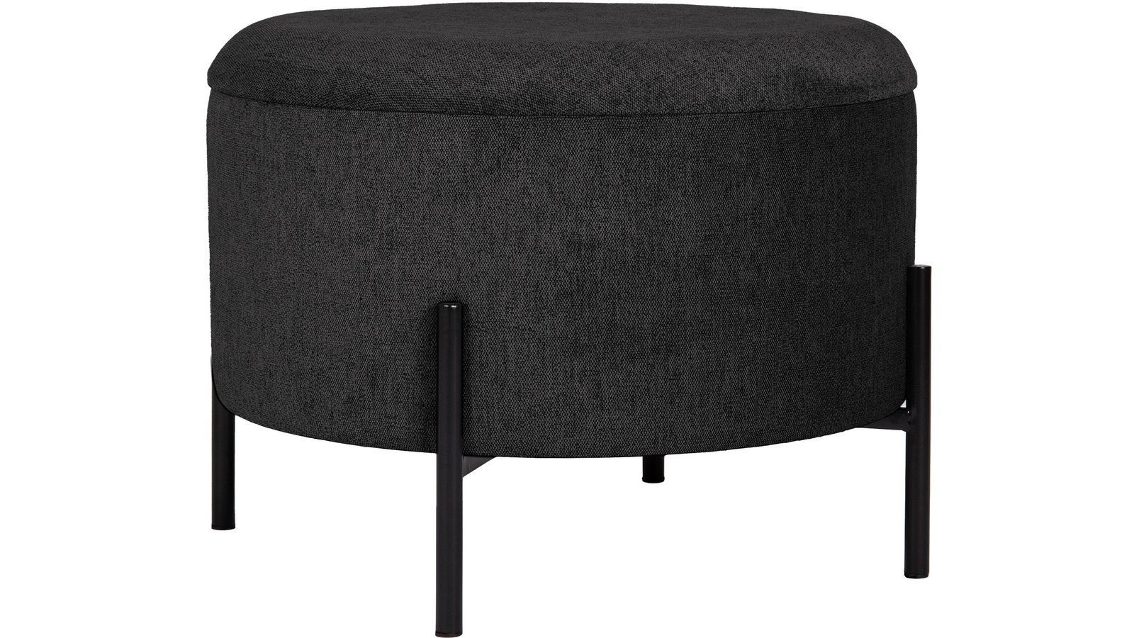 Karan puff med oppbevaring 55 cm rund - Antrasitt