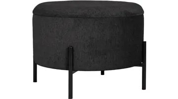 Karan puff med oppbevaring 55 cm rund - Antrasitt - Møbler - Stoler & lenestoler - Krakk - Puff - Sittepuff med oppbevaring