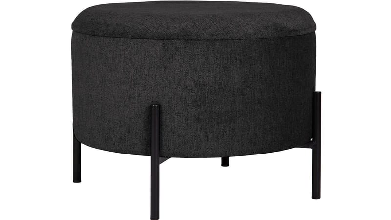 Karan puff med oppbevaring 55 cm rund, Antrasitt