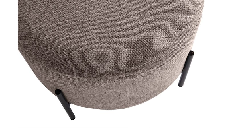 Karan puff med oppbevaring 55 cm rund - Lysebrun - Møbler - Stoler & lenestoler - Krakk - Puff - Sittepuff med oppbevaring