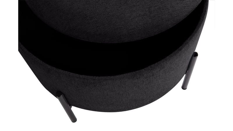 Karan puff med oppbevaring 55 cm rund - Antrasitt - Møbler - Stoler & lenestoler - Krakk - Puff - Sittepuff med oppbevaring