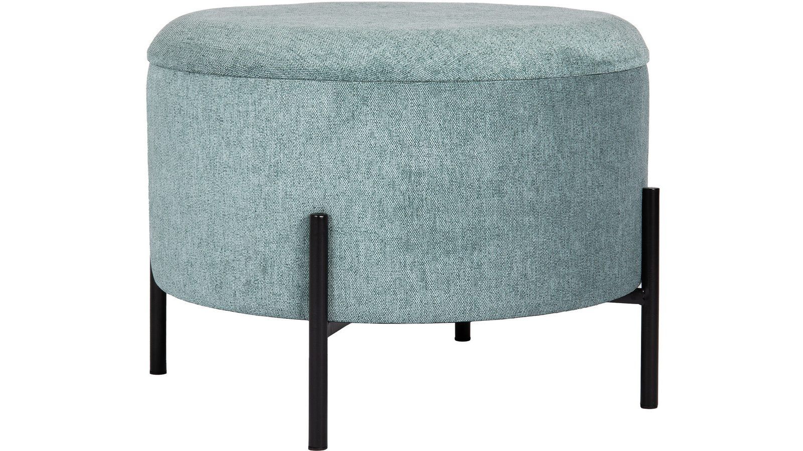 Karan puff med oppbevaring 55 cm rund - Blågrønn