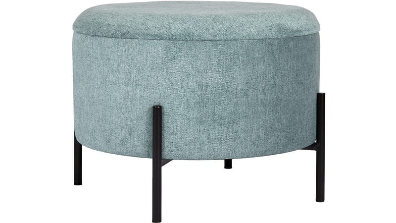 Karan puff med oppbevaring 55 cm rund, Blågrønn
