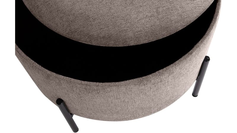 Karan puff med oppbevaring 55 cm rund - Lysebrun - Møbler - Stoler & lenestoler - Krakk - Puff - Sittepuff med oppbevaring