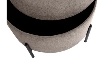 Karan puff med oppbevaring 55 cm rund - Lysebrun - Møbler - Stoler & lenestoler - Krakk - Puff - Sittepuff med oppbevaring
