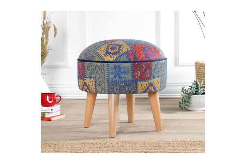 Puff Keliorbury Blå - Blå - Møbler - Stoler & lenestoler - Krakk - Puff