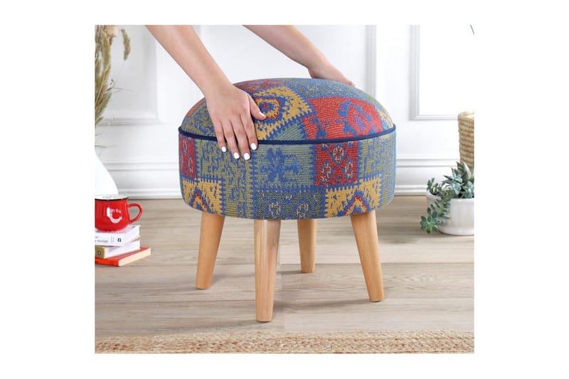Puff Keliorbury Blå - Blå - Møbler - Stoler & lenestoler - Krakk - Puff