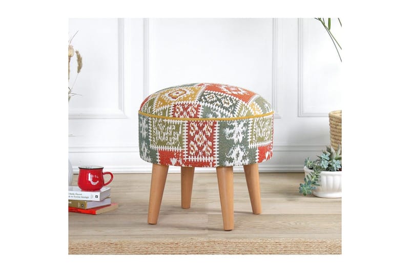 Puff Keliorbury Hvit - Hvit - Møbler - Stoler & lenestoler - Krakk - Puff