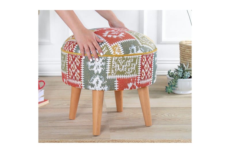 Puff Keliorbury Hvit - Hvit - Møbler - Stoler & lenestoler - Krakk - Puff