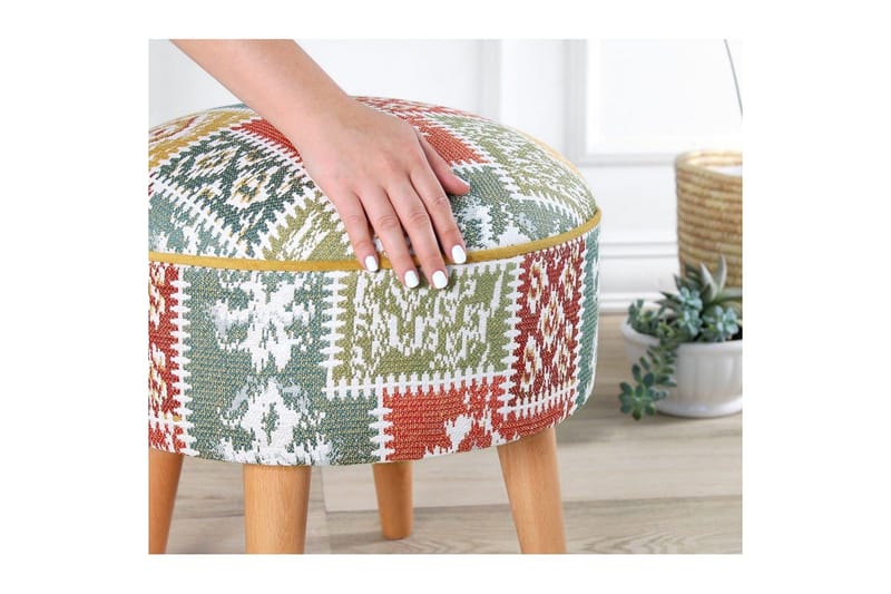 Puff Keliorbury Hvit - Hvit - Møbler - Stoler & lenestoler - Krakk - Puff