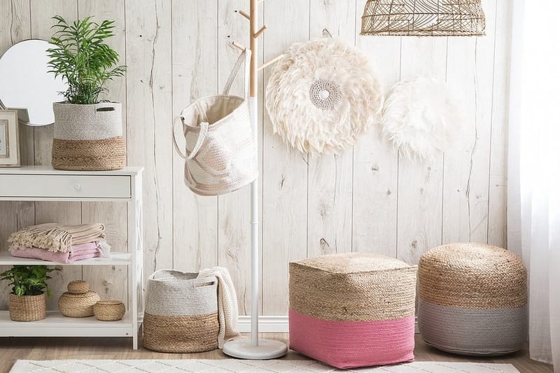 Kirama Puff 44 cm - Beige - Møbler - Stoler & lenestoler - Krakk - Puff