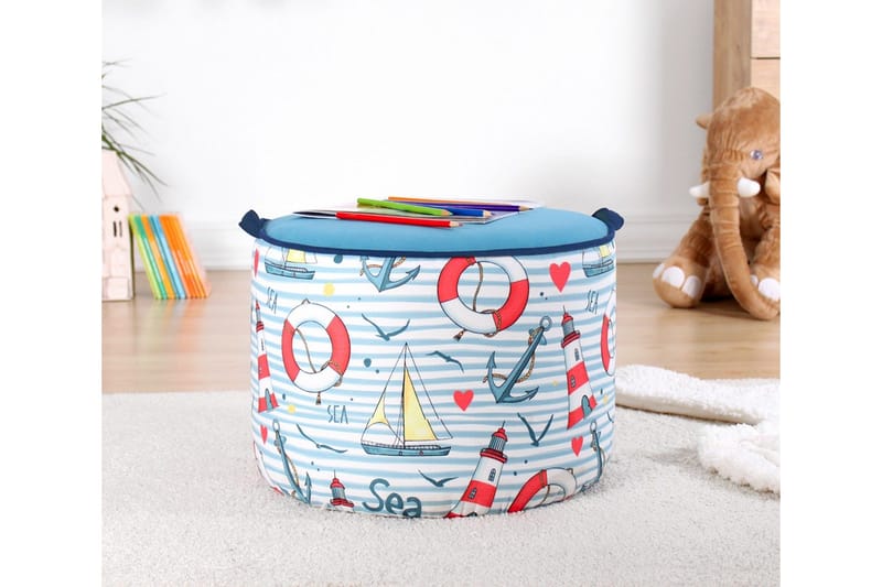 Lachine Barnestittepuff - Lys blå/Hvit - Møbler - Stoler & lenestoler - Krakk - Puff