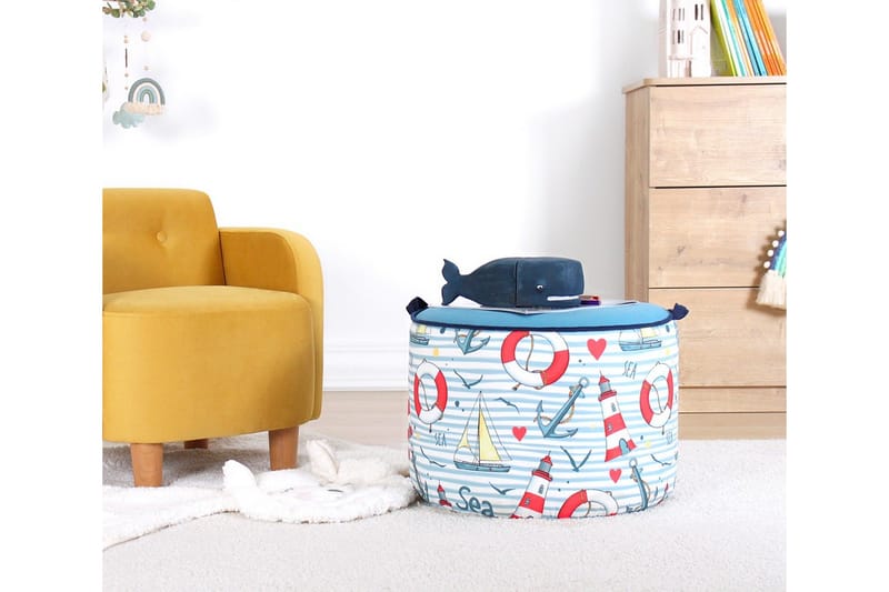 Lachine Barnestittepuff - Lys blå/Hvit - Møbler - Stoler & lenestoler - Krakk - Puff