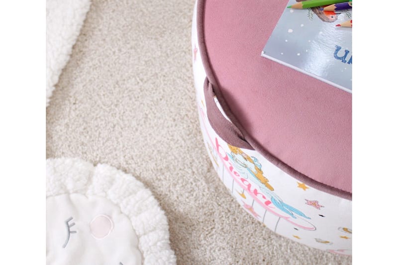 Lachine Barnestittepuff - Rosa/Hvit - Møbler - Stoler & lenestoler - Krakk - Puff