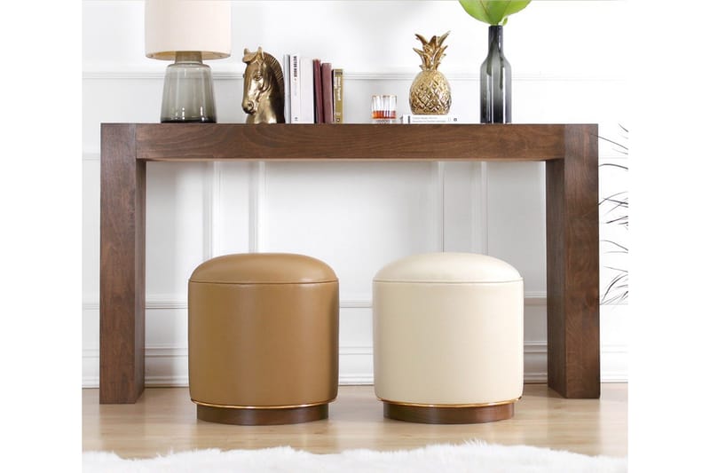 Lackawanna Sittepuff 42 cm - Lys beige - Møbler - Stoler & lenestoler - Krakk - Puff