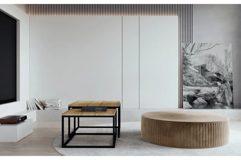 Larana Sittepuff Rund - Beige - Møbler - Stoler & lenestoler - Krakk - Puff