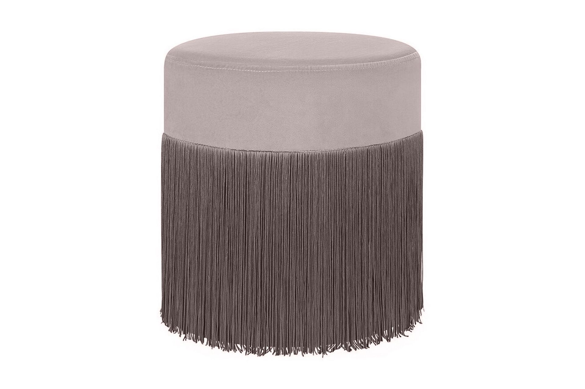 Lefurgy Sittepuff med Frynser Fløyel - Beige