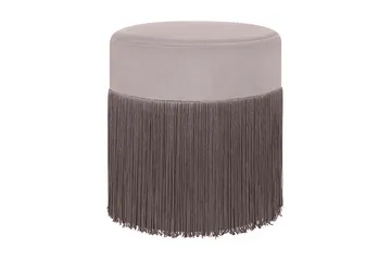 Lefurgy Sittepuff med Frynser Fløyel - Beige - Møbler - Stoler & lenestoler - Krakk - Puff